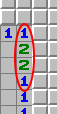 Das 1-2-2-1-Muster, Beispiel 1, markiert